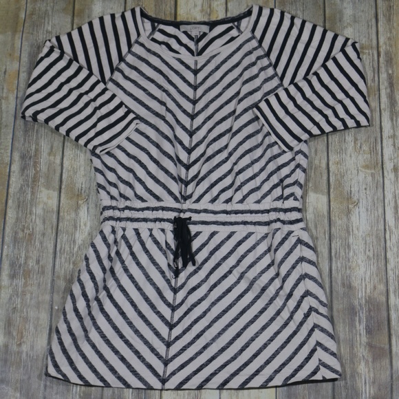 LOFT Dresses & Skirts - Ann Taylor Loft Drawstring Waist Dress Stripes L/S